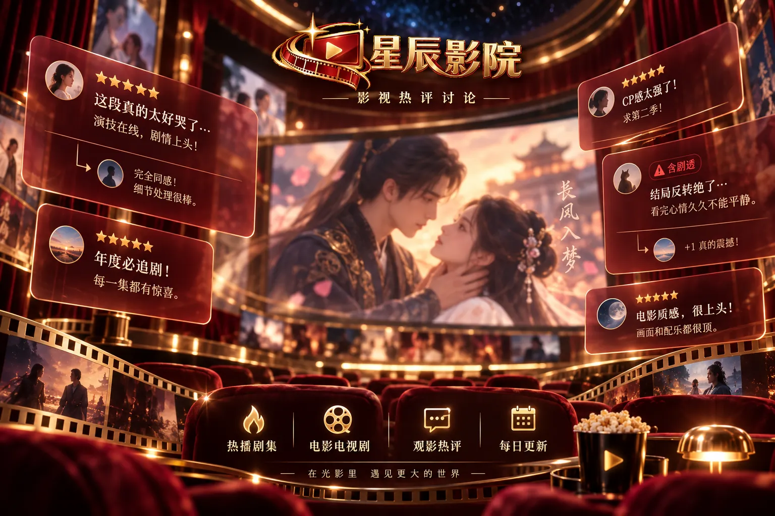 星辰影院影视热评与回复界面